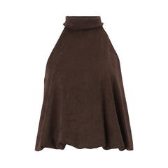 Women Brown Halter Tank Top