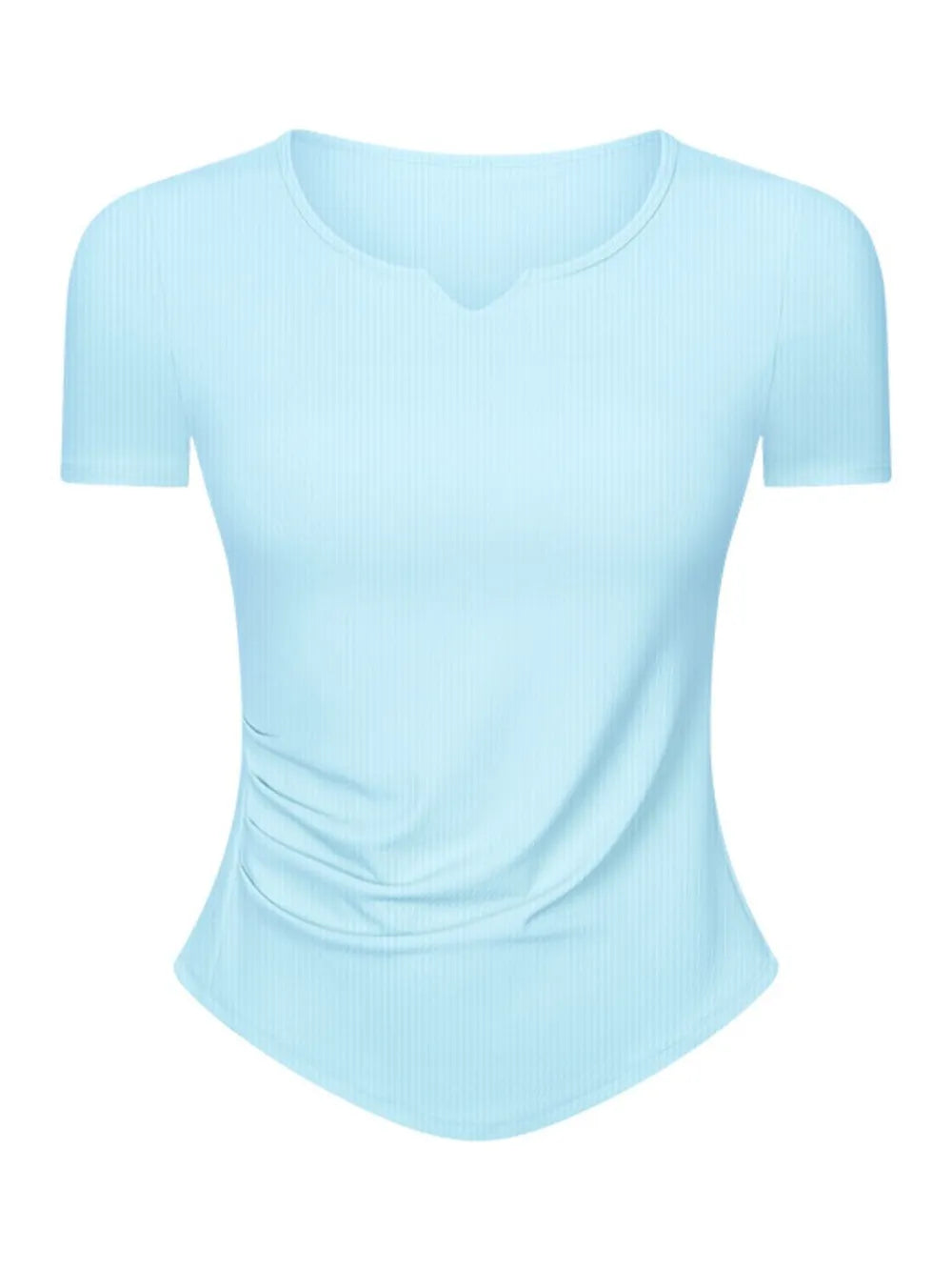 Women Active Notched Short Sleeve T-Shirt