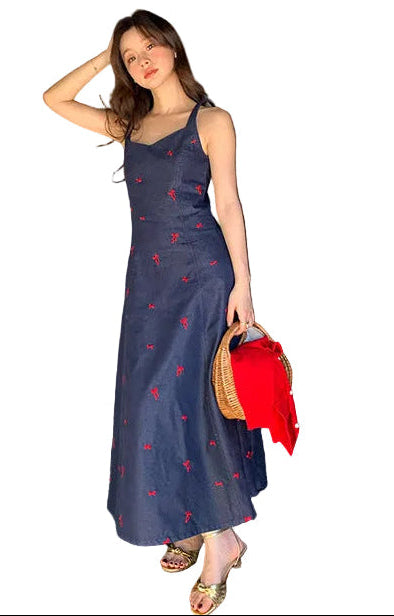 Women Slim Cotton Cowboy Dress