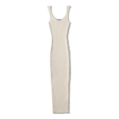 Women Sleeveless Rib Knitted Stretchable Dress