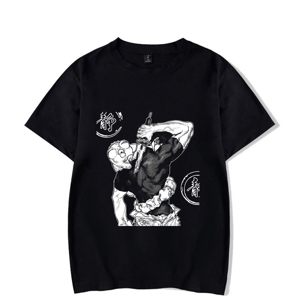 Men Harajuku Anime Printed Streetwear Washed T-shirt