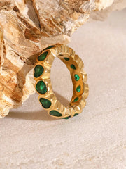 Women 18K Gold-Plated Inlaid Zircon Rings