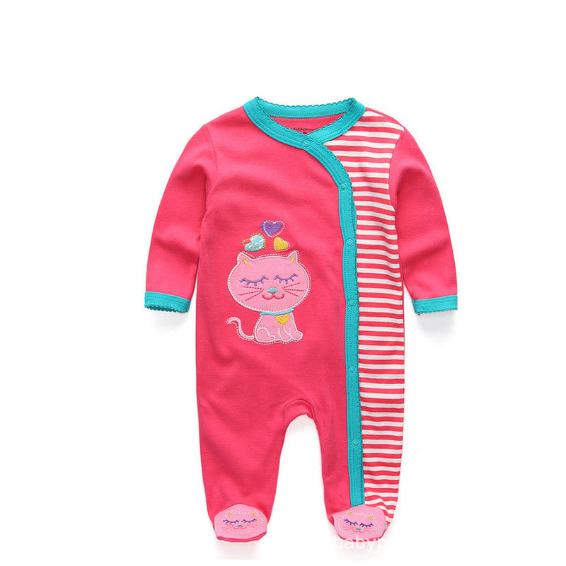New Born Pure Cotton Double Button Footed Romper