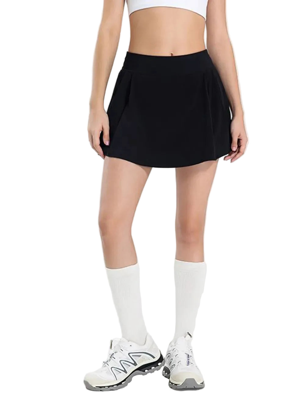 Women Pleated Mid-Rise Waist Active Skirt