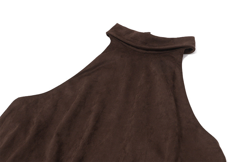 Women Brown Halter Tank Top