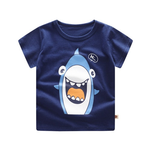 Kids Baby Unisex  Cotton Cartoon Short Sleeve Tees + Shorts Sets