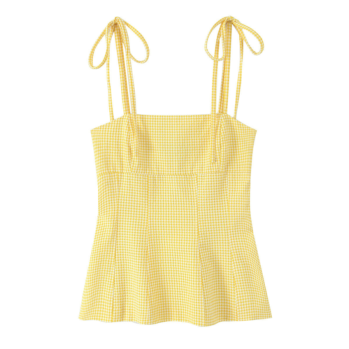 Woman Tie Up Knitted Short Tank Top