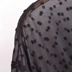 Women Casual Deep V-neck Polka Dot Chiffon Dress