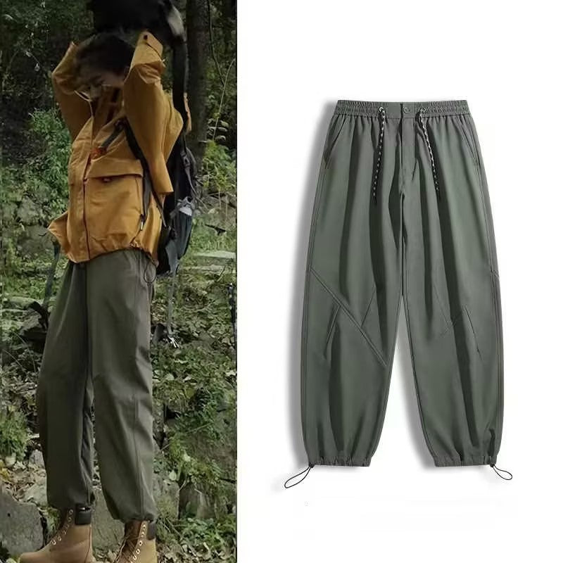 Casual Cargo Pants for Women and Men, Drawstring Waist