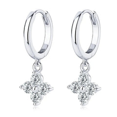 Accessories Women 925 Sterling Silver Moissanite Hoop Drop Earrings
