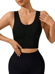 Women Crisscross Cropped Active Tank Tops