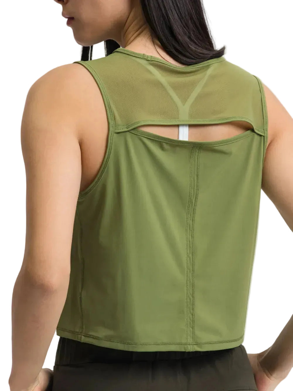 Women Round Neck Cropped Active Tank Top