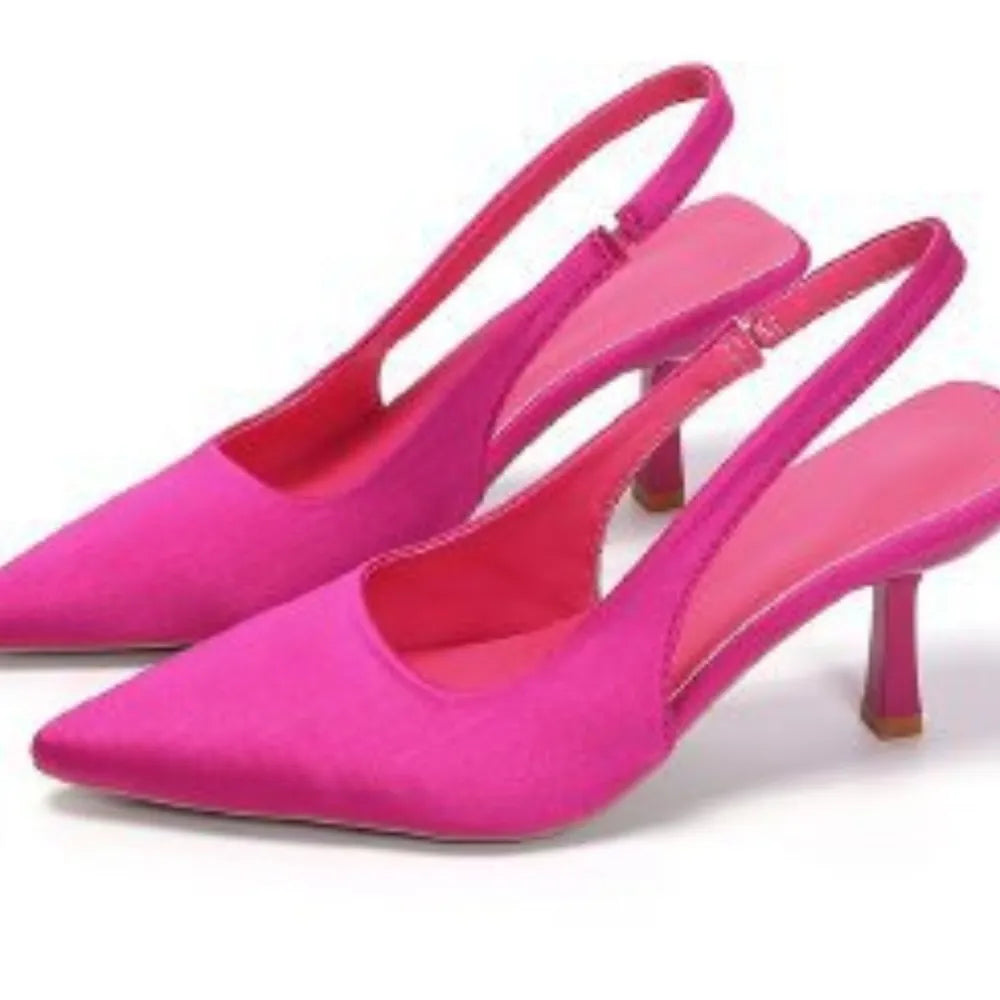 Accessories Women Pointed Toe Kitten Heel Slingback Pumps