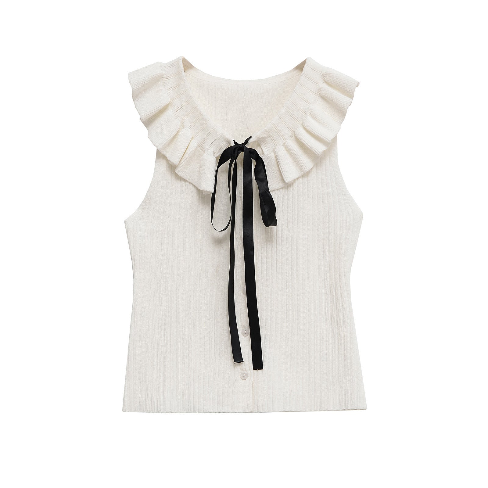Women Casual Bow Tie Lace Collar Tops
