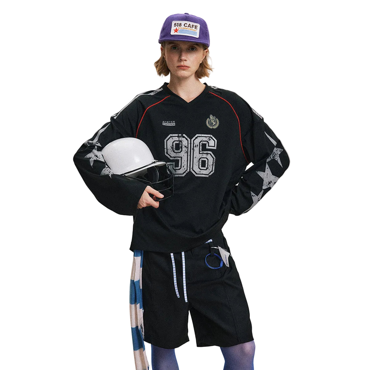 Women Activewear V-neck Sports Sweatshirt