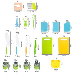 Kids Knives Fruit Vegetable Kitchen Tools Cutting + Board