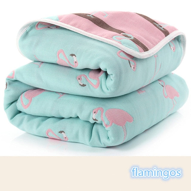 Newborn Muslin Cotton 6 Layers Thick Swaddle Receiving Blankets