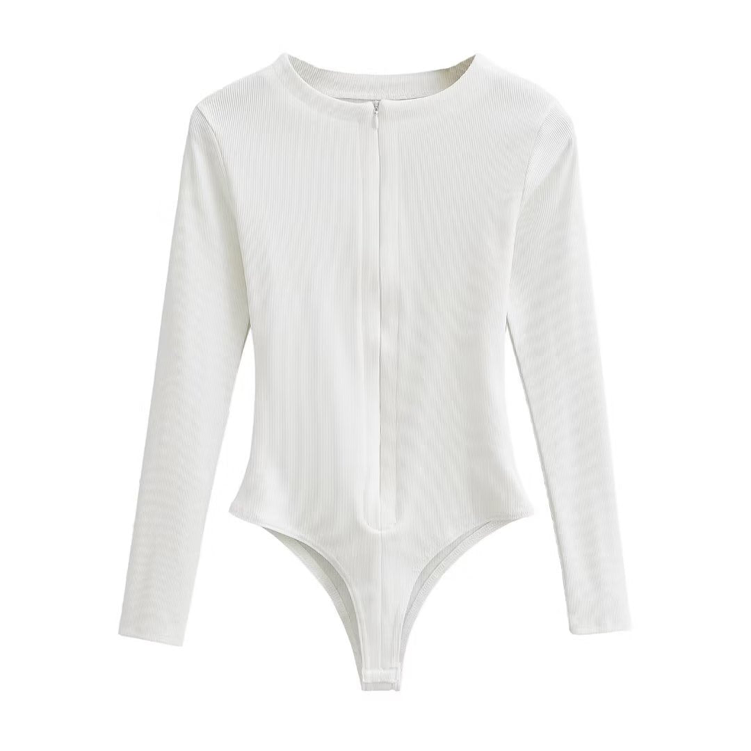 Women Long Sleeved Zipped Jumpsuit