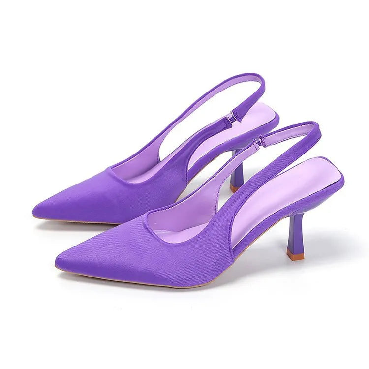 Accessories Women Pointed Toe Kitten Heel Slingback Pumps