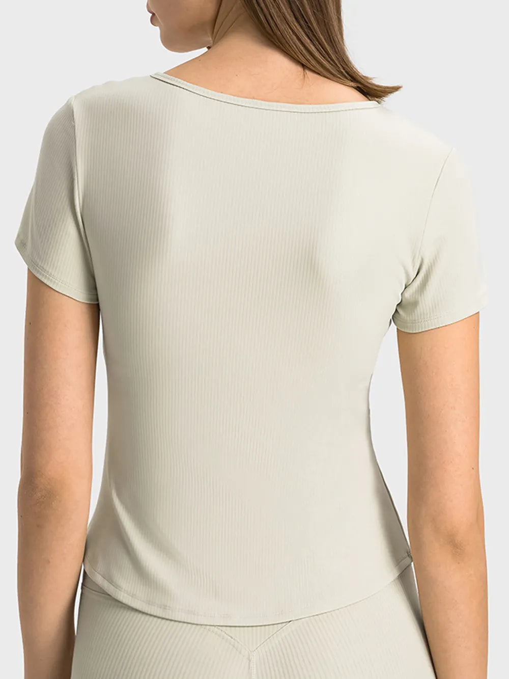 Women Active Notched Short Sleeve T-Shirt
