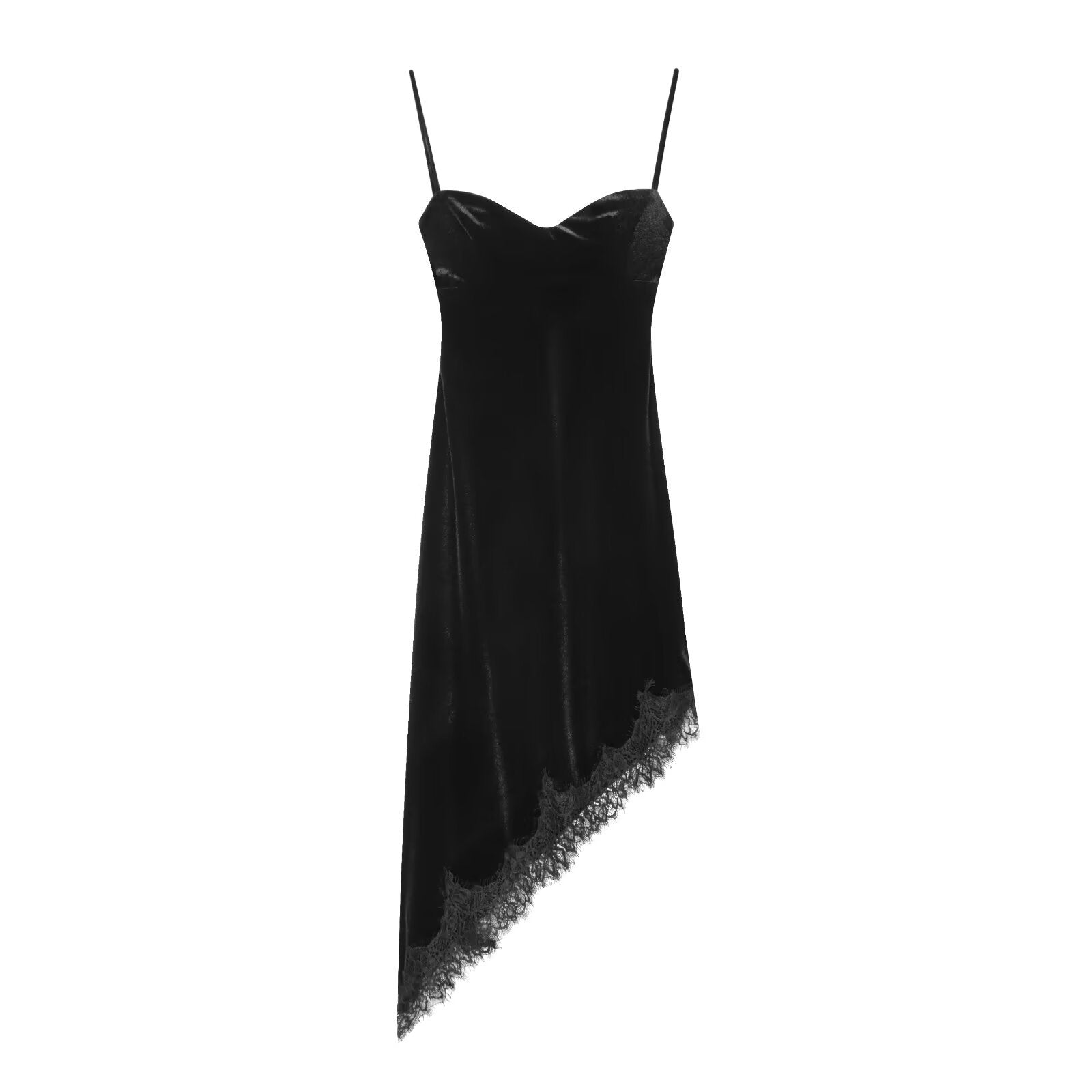Women Elegant Velvet Lace Evening Dress