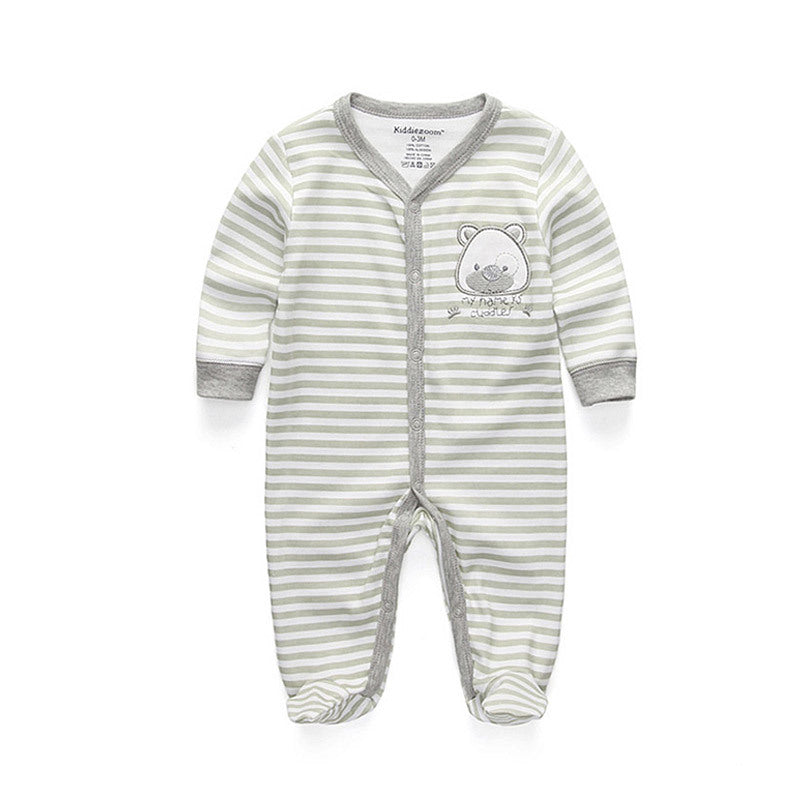 New Born Pure Cotton Double Button Footed Romper