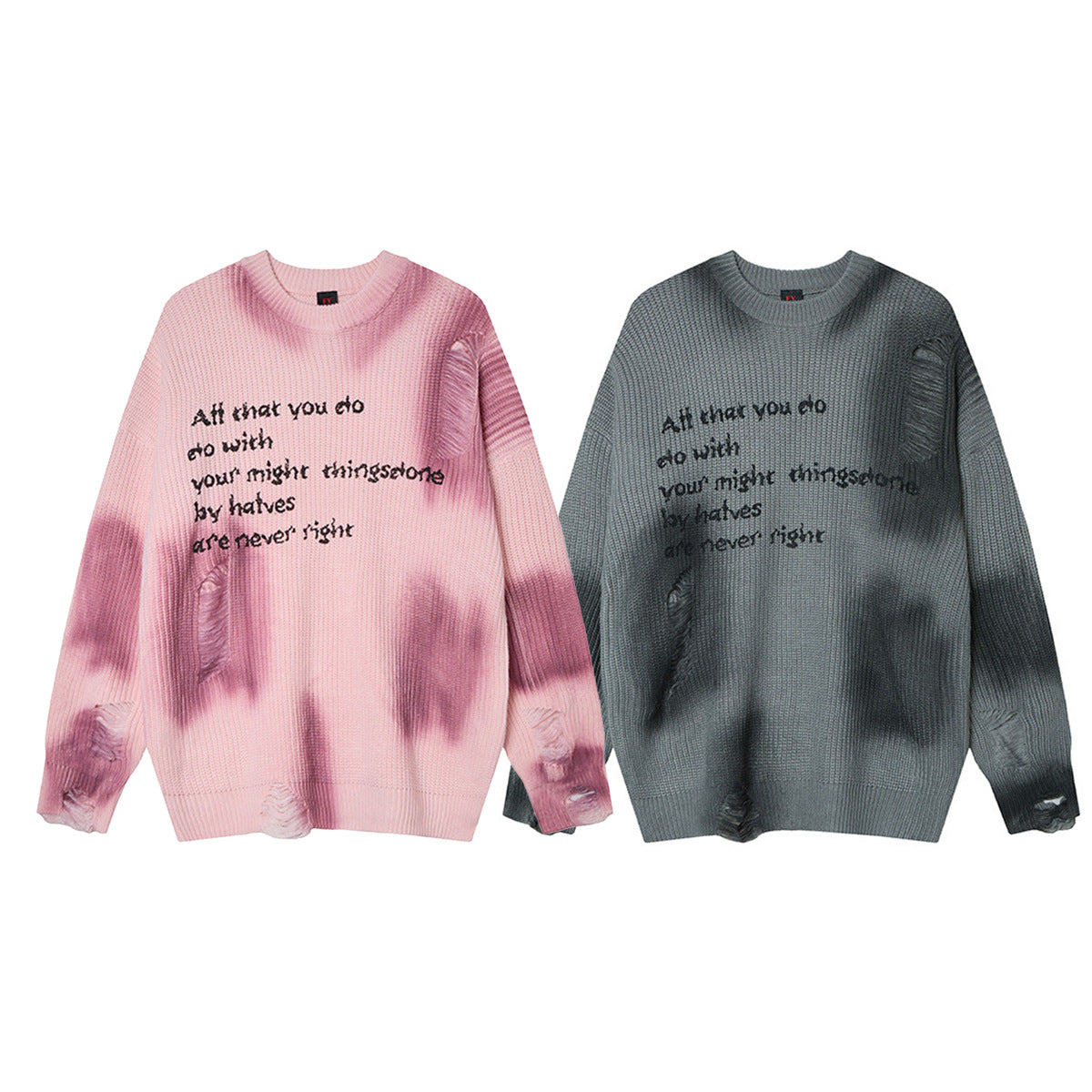 Unisex Knitted Tie Dye Sweater