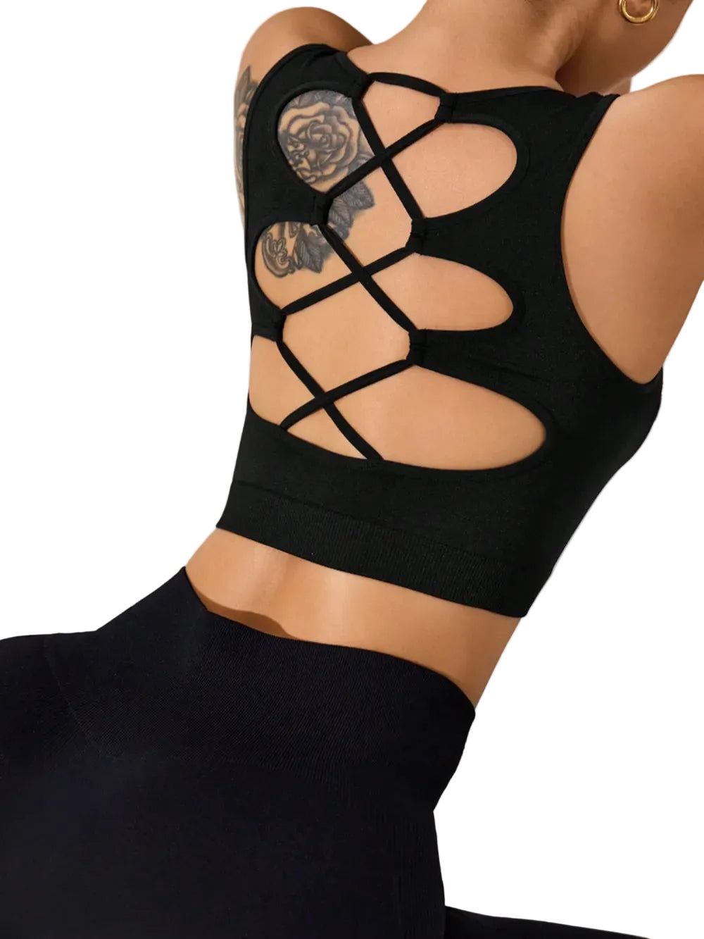 Women Crisscross Cropped Active Tank Tops