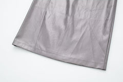 Women Metallic Sexy Strapless Gathered Dress