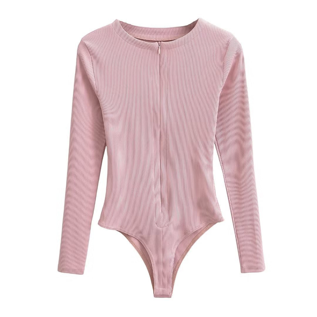 Women Long Sleeved Zipped Jumpsuit