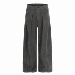 Men Casual Corduroy Wide Leg Pleated Pants