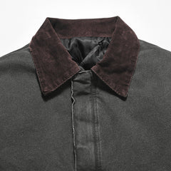 Men Color Blocked Lapel Workwear Jacket