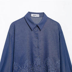 Women Casual Embroidery Short Shirt