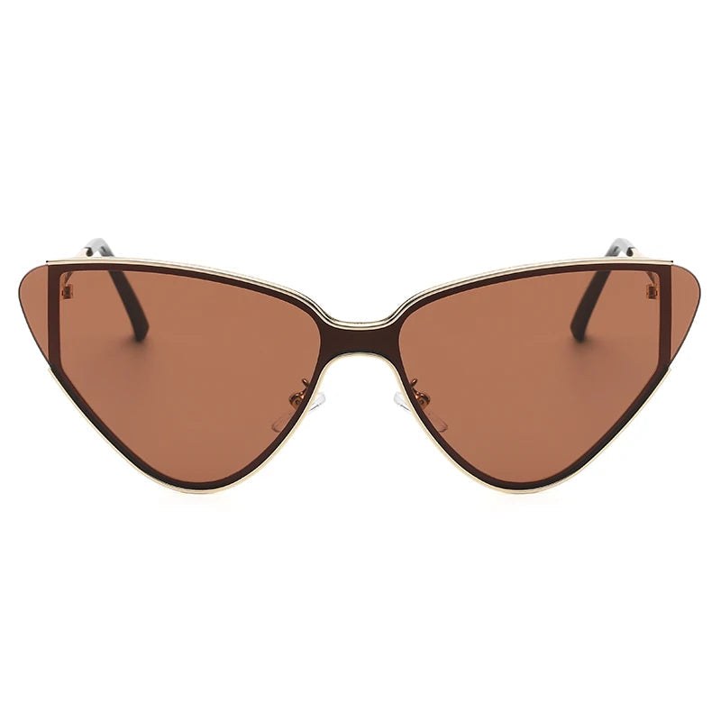 Accessories Women Large Frame Metal Cat Eye Sunglasses