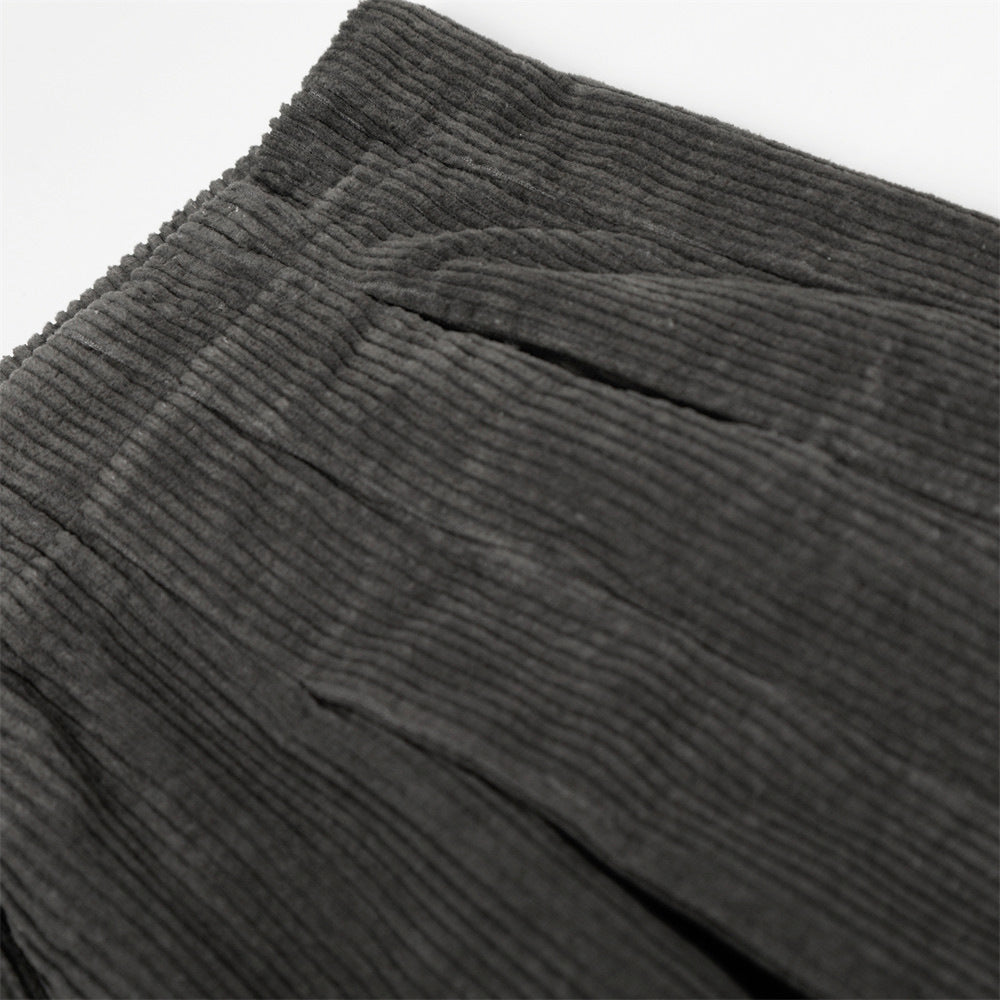 Men Casual Corduroy Wide Leg Pleated Pants