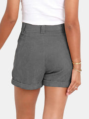 Women Casual High Waist Shorts with Pockets