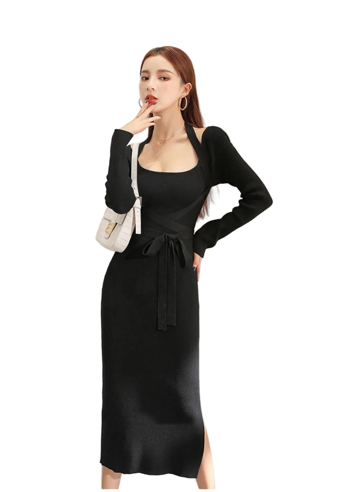 Women Elegant Sexy Slinky Bodycon Knit Dresses
