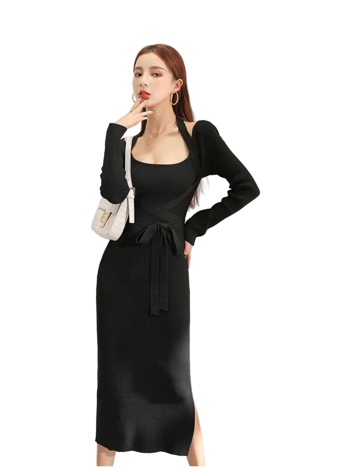 Women Elegant Sexy Slinky Bodycon Knit Dresses