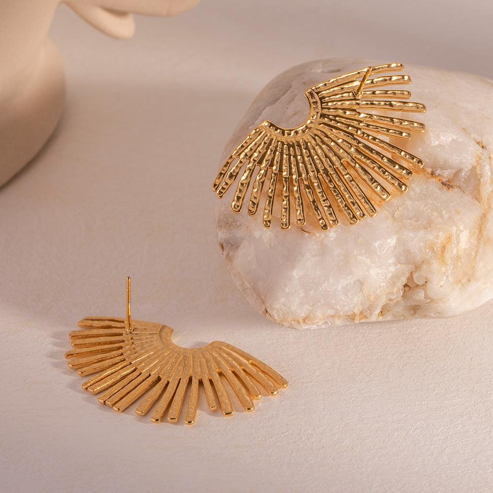 Accessories Women Elegant Half Sunflower Earrings