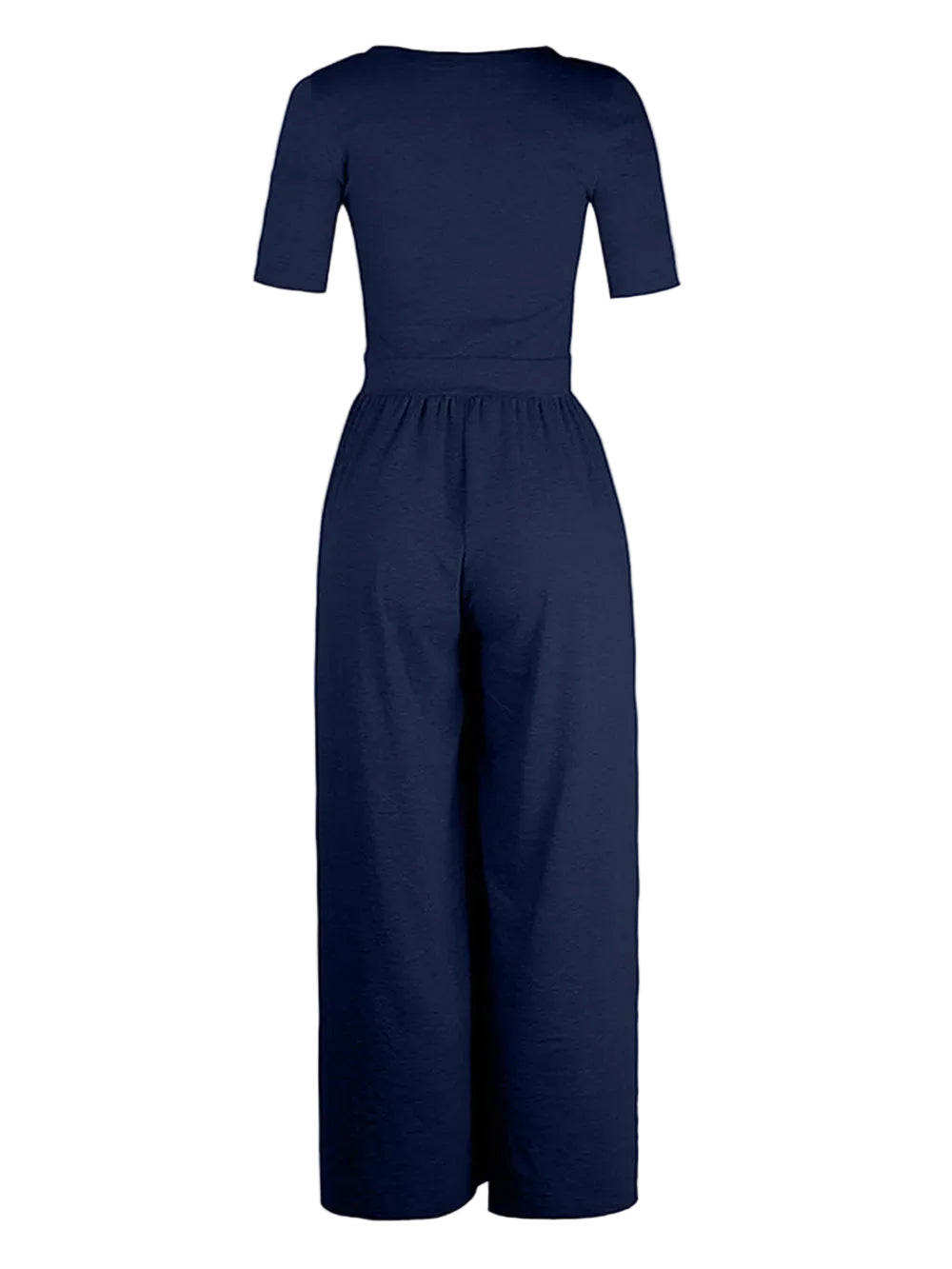 Women Casual Short Sleeve Loose Jumpsuit