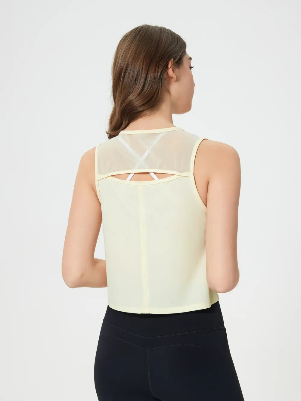 Women Round Neck Cropped Active Tank Top