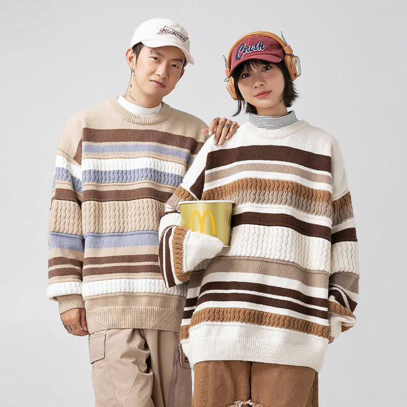 Unisex Round Neck Ribbed Sweater