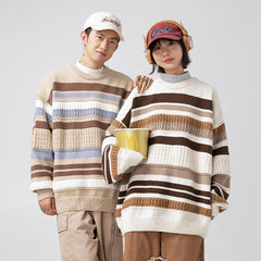 Unisex Round Neck Ribbed Sweater