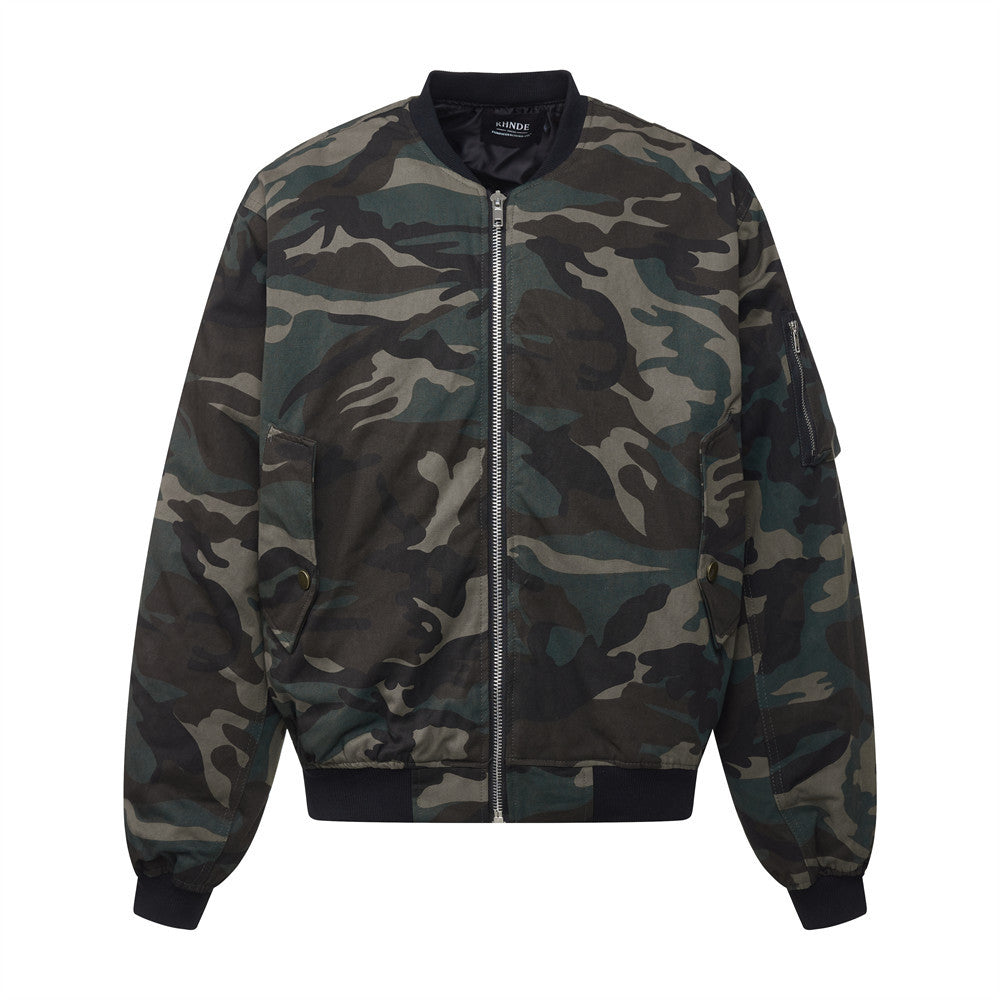 Men Winter Camouflage Cotton Zip Jacket