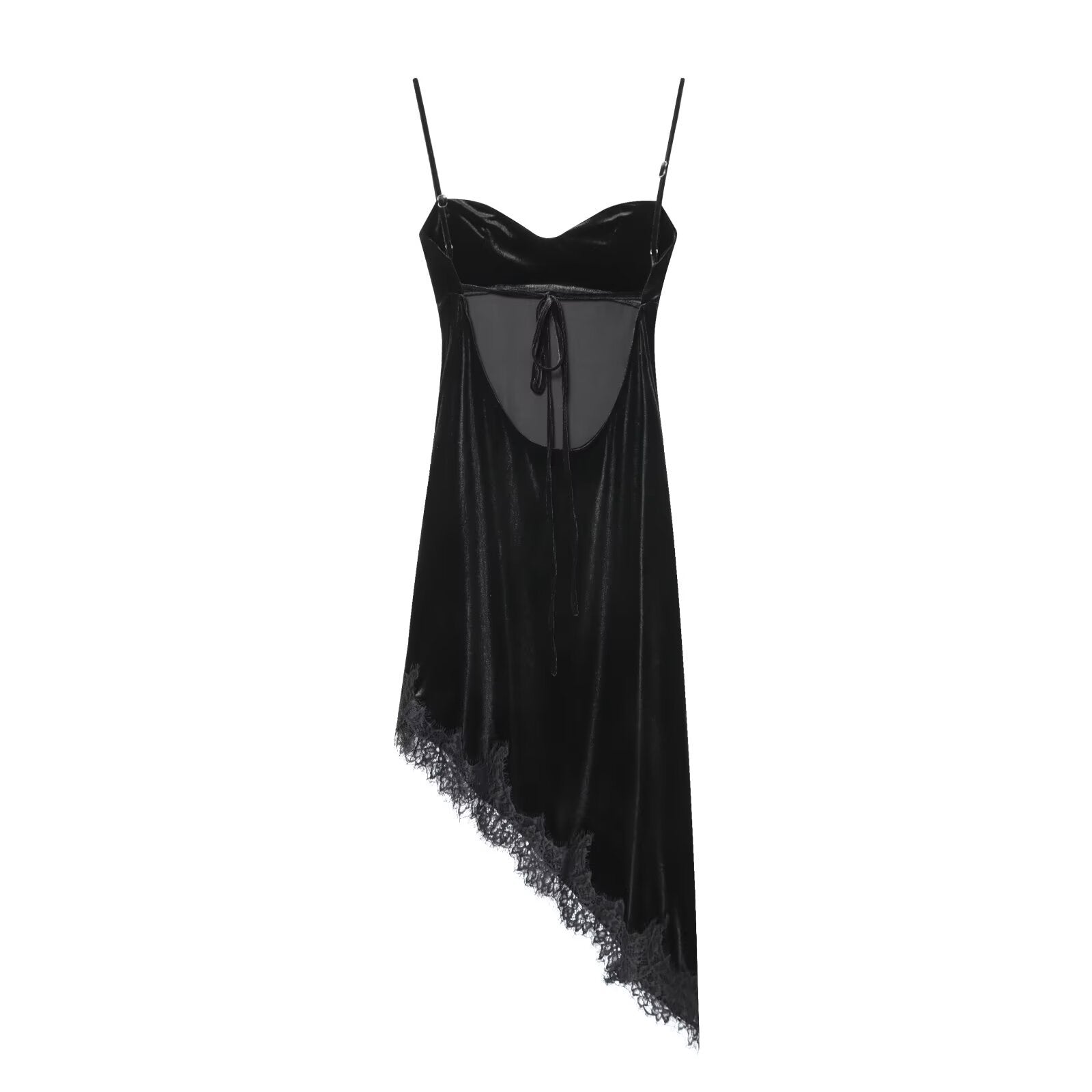 Women Elegant Velvet Lace Evening Dress