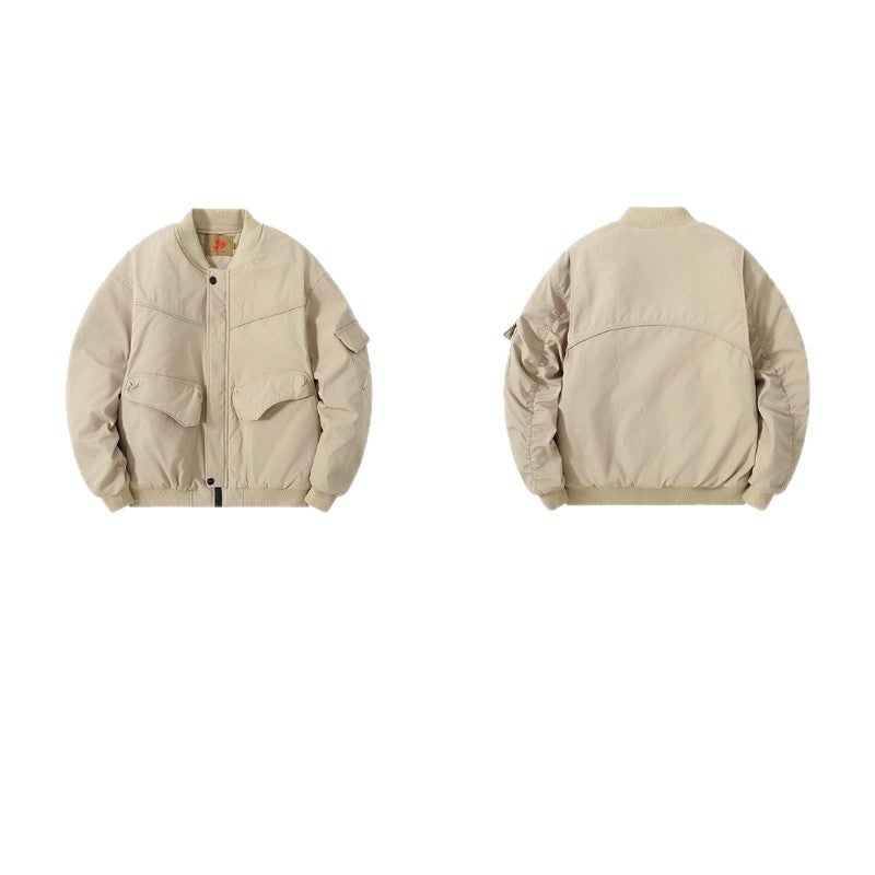 Men Winter Casual Baseball Bomber Jacket