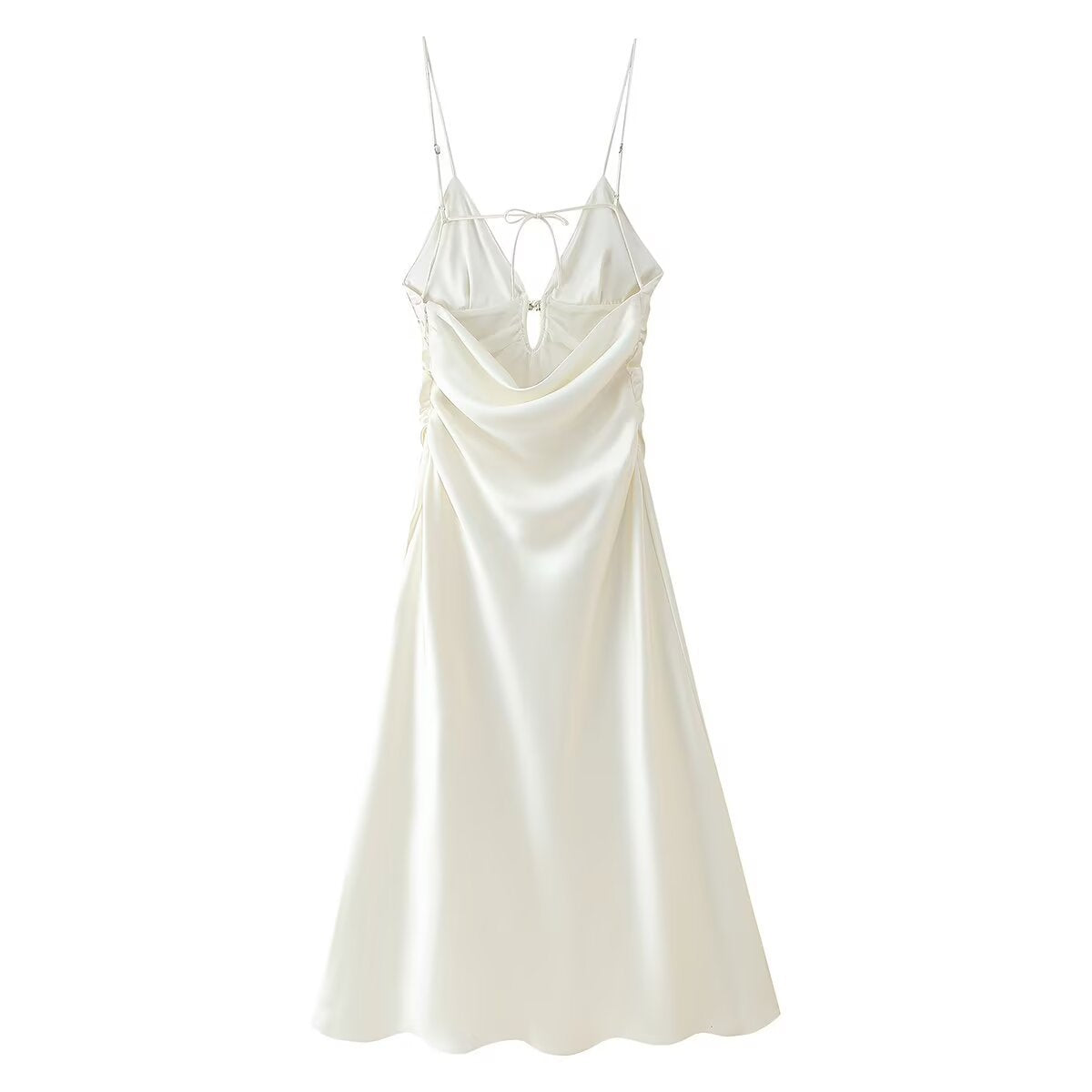 Women Casual Silk Midi Slip Dress