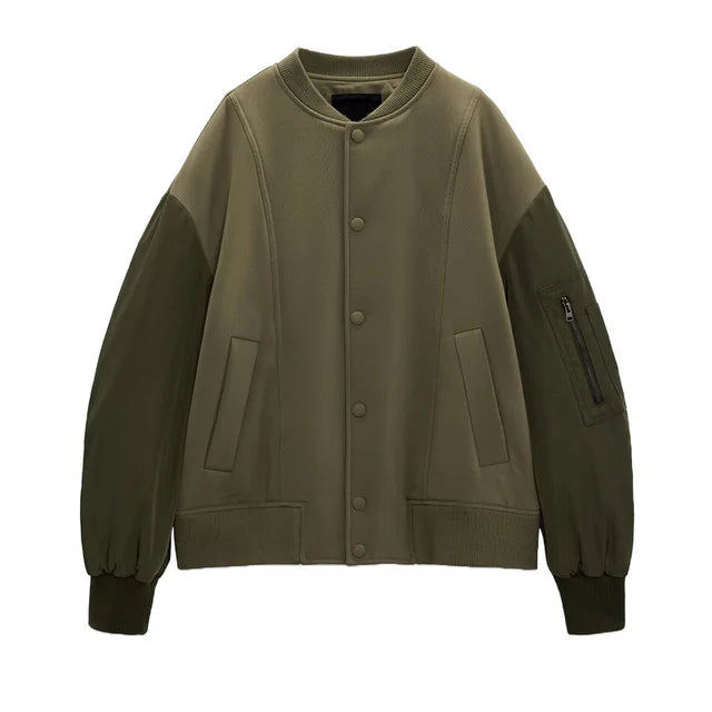 Kids Boys Casual Zipper Spliced Bomber Jacket