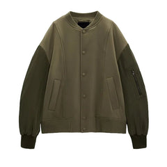 Kids Boys Casual Zipper Spliced Bomber Jacket