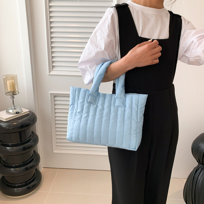 Large Capacity Simple Unique Handheld Bag Cotton Coat Shoulder Fashion Embroidery Tote Bag